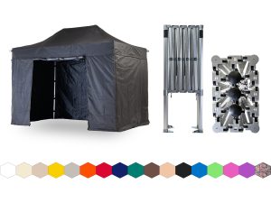 Nůžkový párty stan 2x4 m TENTino BIG HEXAGON EXTREME Barva opláštění: 11A - ČERNÁ