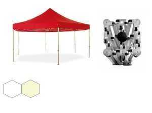 Nůžkový párty stan 3x3x3 m TENTino BIG HEXAGON EXTREME Barva opláštění: 1A - BÍLÁ