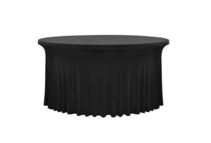 TENTino Elastický ubrus SKIRTING na kulatý stůl 152 cm Barva ubrusu: ČERNÁ / BLACK