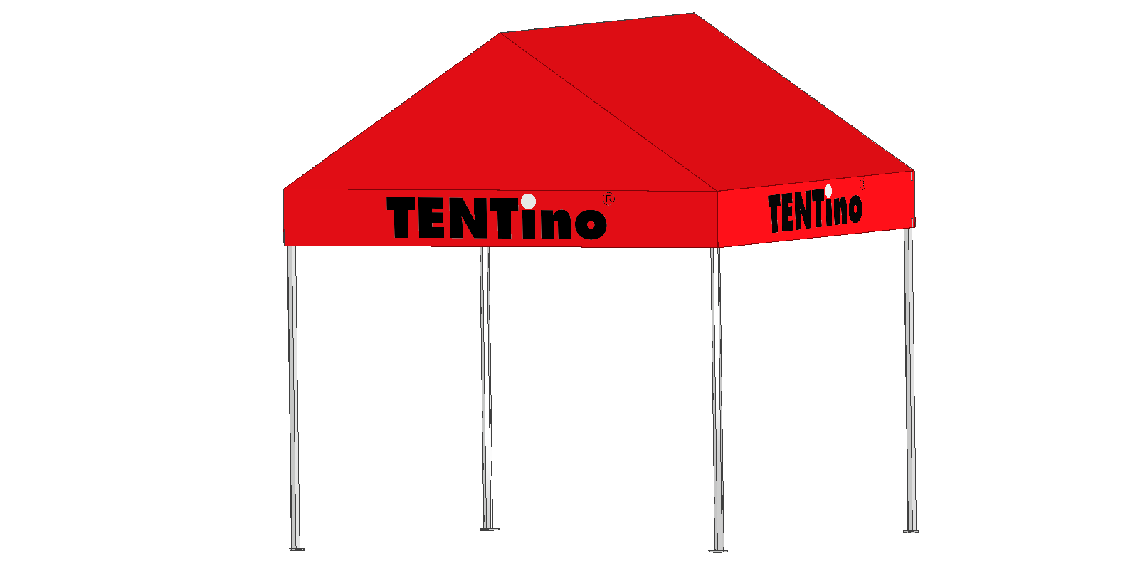 TENTino SET-Nůžkový párty stan 3x3 m GABLED s jednostranným potiskem Typ konstrukce: GABLED