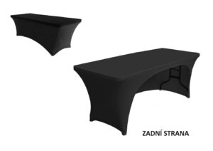 TENTino Elastický potah CATERING na skládací stůl 180-183x76 cm 1x VÝKROJ Barva ubrusu: ČERNÁ / BLACK