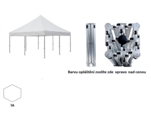 Nůžkový párty stan 5x5 m TENTino BIG HEXAGON EXTREME Barva opláštění: 11A - ČERNÁ