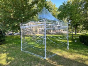 Nůžkový párty stan 3x6 m TENTino BH TRANSPARENT EXTRA HIGH ROOF